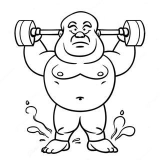 Strongman Lifting Weights Coloring Page 50554-58884