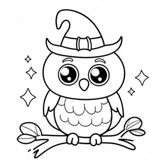 Cute Halloween Owl With Pumpkin Coloring Page 50684-40087