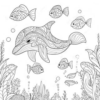 Majestic Whale Swimming Coloring Page 50704-40097