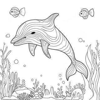 Majestic Whale Swimming Coloring Page 50704-40099