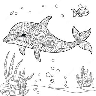 Majestic Whale Swimming Coloring Page 50704-40100