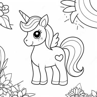 Cute Unicorn With Sparkles Coloring Page 50714-40116