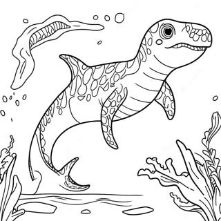 Mosasaurus Swimming In The Ocean Coloring Page 50724-40121