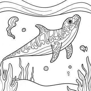 Mosasaurus Swimming In The Ocean Coloring Page 50724-40124