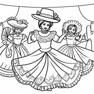 Traditional Folklorico Dance Scene Coloring Page 50754-40153