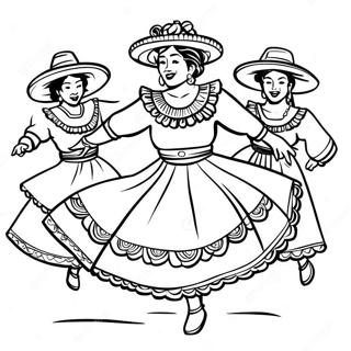 Página Para Colorir Cena De Dança Folclórica Tradicional 50754-40154