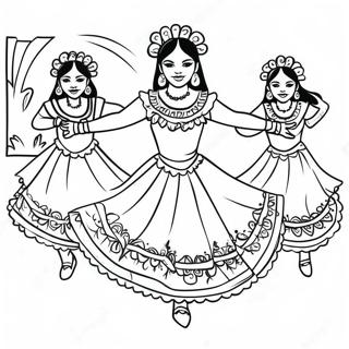 Traditional Folklorico Dance Scene Coloring Page 50754-40155