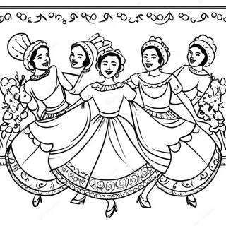 Traditional Folklorico Dance Scene Coloring Page 50754-40156