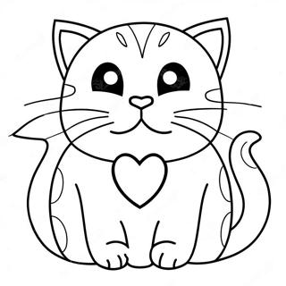 Valentines Cat Coloring Pages