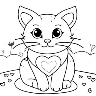 Valentines Cat Coloring Page 50763-40150