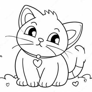 Valentines Cat Coloring Page 50763-40151