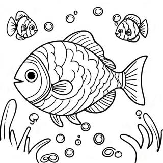 Colorful Piranha Swimming In The Ocean Coloring Page 50774-40160