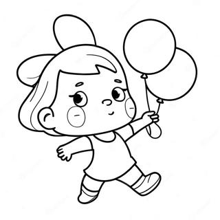 Kiki With Colorful Balloons Coloring Page 50784-40166