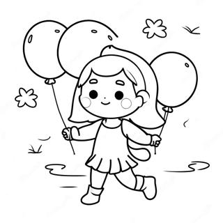 Kiki With Colorful Balloons Coloring Page 50784-40167