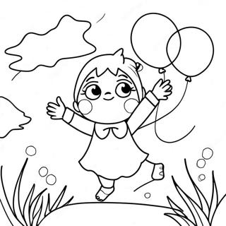 Kiki With Colorful Balloons Coloring Page 50784-40168