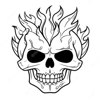 Cool Skull With Flames Coloring Page 50794-40178