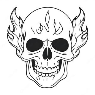 Cool Skull With Flames Coloring Page 50794-40180