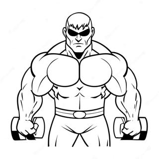 Powerful Superhero Lifting Weights Coloring Page 50814-40189