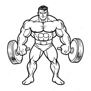 Powerful Superhero Lifting Weights Coloring Page 50814-40191