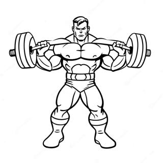 Powerful Superhero Lifting Weights Coloring Page 50814-40192