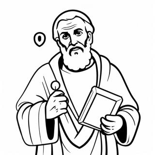 St Peter Holding Keys Coloring Page 50904-40293