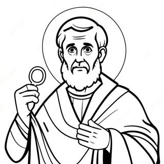 St Peter Holding Keys Coloring Page 50904-40295