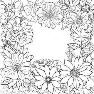 Simple Flower Border Coloring Pages