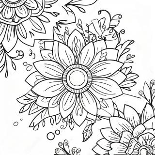 Delicate Flower Border Coloring Page 50914-40266