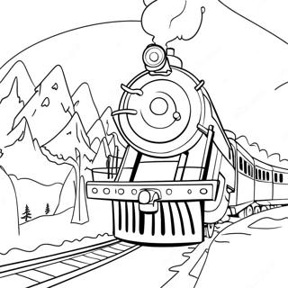 Magical Polar Express Train Coloring Page 5091-4066