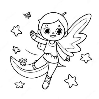 Boy Fairy Flying With Sparkling Wings Coloring Page 50933-40278