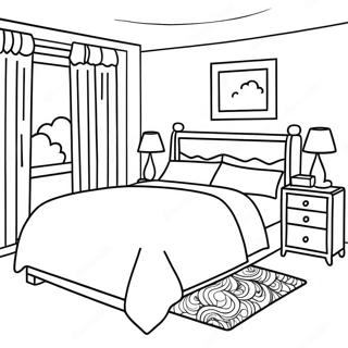 Cozy Dream Bedroom Coloring Page 50954-40313