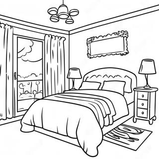 Cozy Dream Bedroom Coloring Page 50954-40314