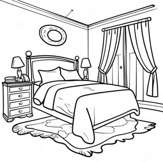 Cozy Dream Bedroom Coloring Page 50954-40316