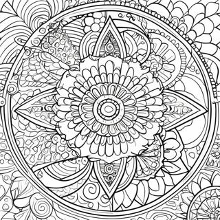 Colorful Dot Art Mandala Coloring Page 51074-40387