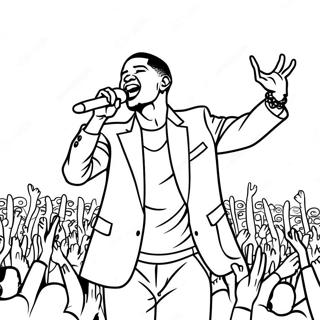 Usher Performing On Stage Coloring Page 51094-40410