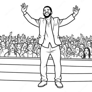 Usher Performing On Stage Coloring Page 51094-40412