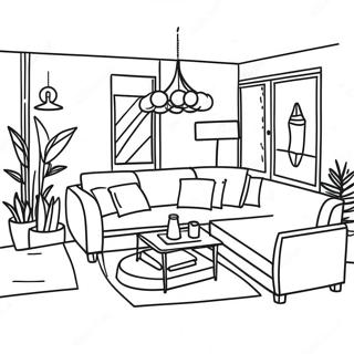 Cozy Apartment Living Room Coloring Page 51104-40418