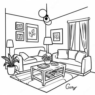 Cozy Apartment Living Room Coloring Page 51104-40419