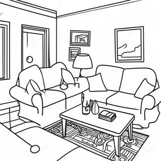 Cozy Apartment Living Room Coloring Page 51104-40420