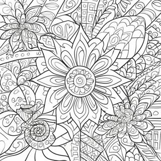 Abstract Stress Relief For Adults Coloring Pages