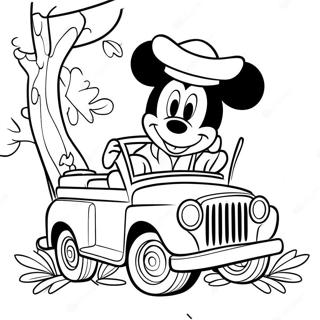 Mickey Mouse Safari Coloring Pages