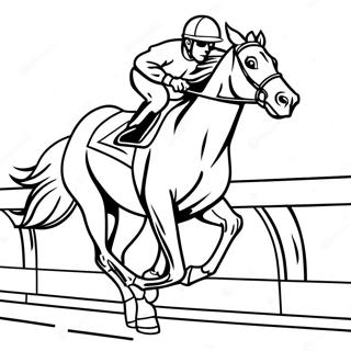 Horse Racing Coloring Pages