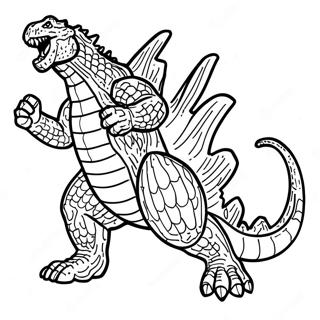 Godzilla 2000 Roaring Coloring Page 51263-40567