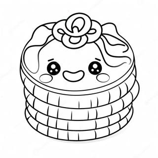 Cute Mooncake With Smiling Face Coloring Page 51294-40579