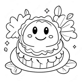 Cute Mooncake With Smiling Face Coloring Page 51294-40580