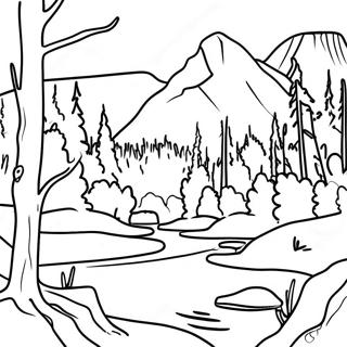 Yellowstone National Park Scenic Landscape Coloring Page 51333-40606