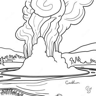 Yellowstone National Park Geysers And Hot Springs Coloring Page 51334-40602