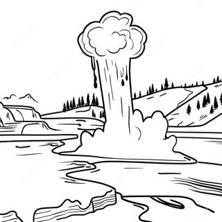 Yellowstone National Park Geysers And Hot Springs Coloring Page 51334-40603