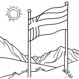 Beautiful Norwegian Flag Coloring Page 51344-40615