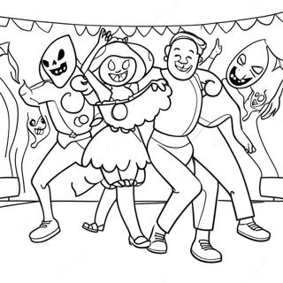 Halloween Dance Party Coloring Page 51353-40627